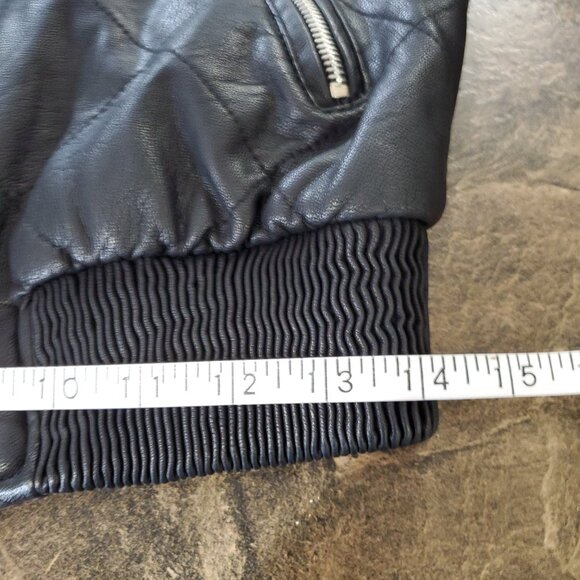 RD  Style Faux Leather Bomber Jacket fits sz Large - Picture 5 of 9